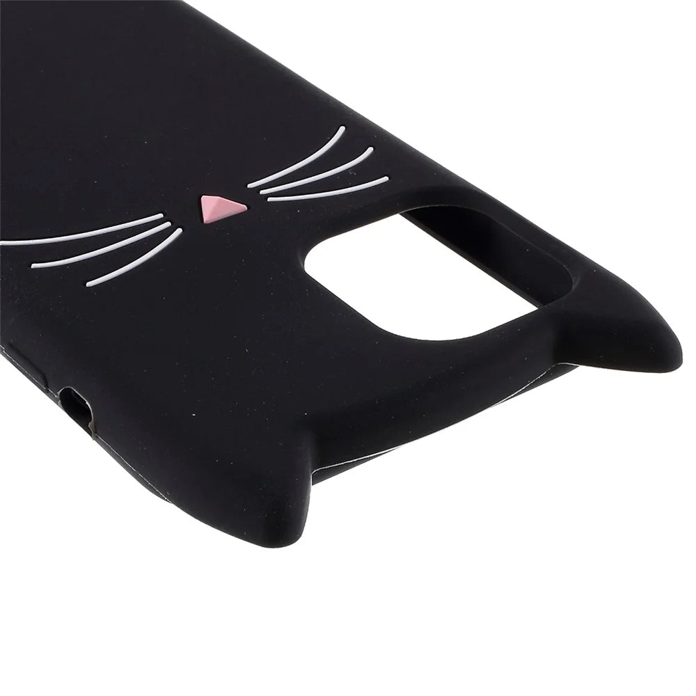 3D Mustache Cat Silicone Soft Case Phone Cover for iPhone 11 6.1 inch - Black - 7