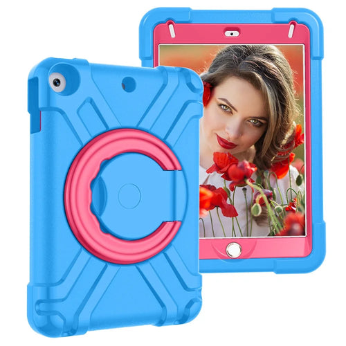 360° Swivel Kickstand PC + Silicone Tablet Shell for iPad mini (2019) 7.9 inch / mini 4 - Blue/Rose - 1