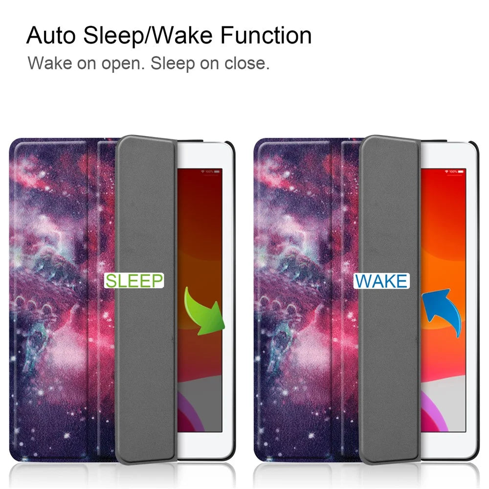 Fashionable Pattern Printing PU Leather Tri-fold Stand Tablet Case for iPad 10.2 (2021)/(2020)/(2019) - Starry Sky - 2