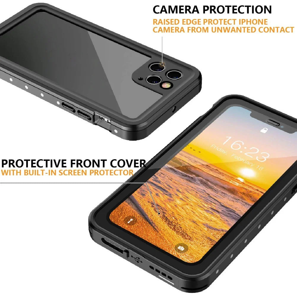 REDPEPPER Dot Series Dustproof Snowproof IP68 Waterproof Cover [Transparent Back] for iPhone 11 Pro Max 6.5 inch - White - 4