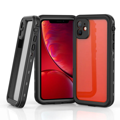 REDPEPPER Dot+ Series IP68 Waterproof Case Phone Covering Clear Back for iPhone 11 6.1 inch - All Black - 1