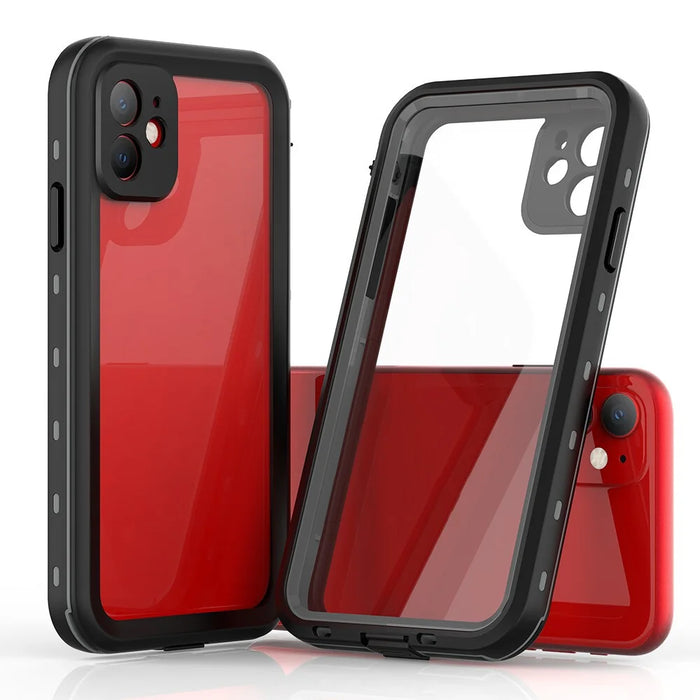 REDPEPPER Dot+ Series IP68 Waterproof Case Phone Covering Clear Back for iPhone 11 6.1 inch - All Black - 2