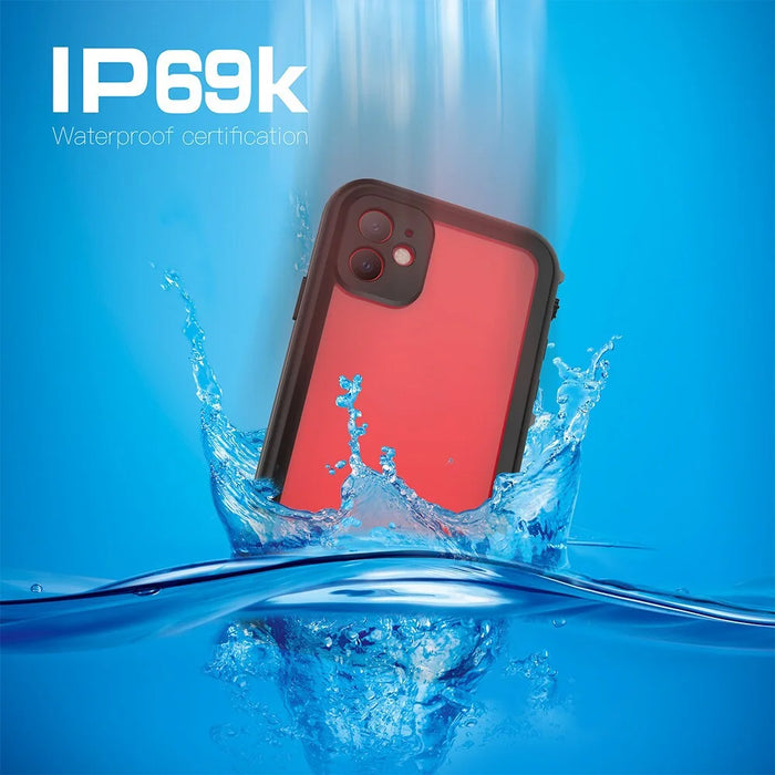 REDPEPPER Dot+ Series IP68 Waterproof Case Phone Covering Clear Back for iPhone 11 6.1 inch - All Black - 4