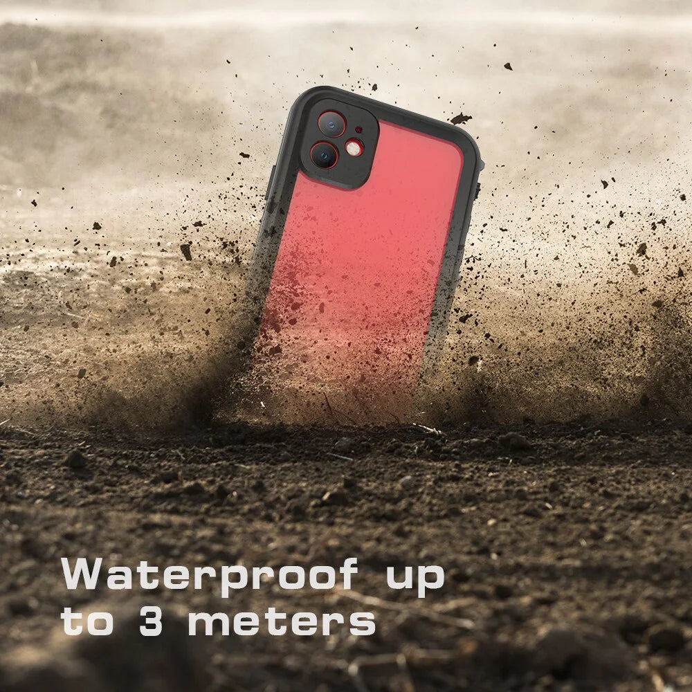 REDPEPPER Dot+ Series IP68 Waterproof Case Phone Covering Clear Back for iPhone 11 6.1 inch - All Black - 5