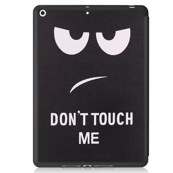 Pattern Printing Tri-Fold Stand TPU and Leather Smart Tablet Case with Apple Pencil Slot for iPad 10.2 (2021) / (2020) / (2019) - Don't Touch Me - 7