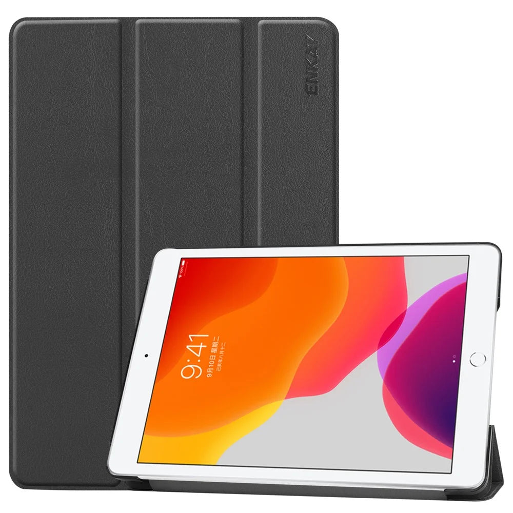 ENKAY HAT PRINCE Smart Leather Cover Shell with Tri-fold Stand Casing for iPad 10.2 (2021)/(2020)/(2019) - Black - 1