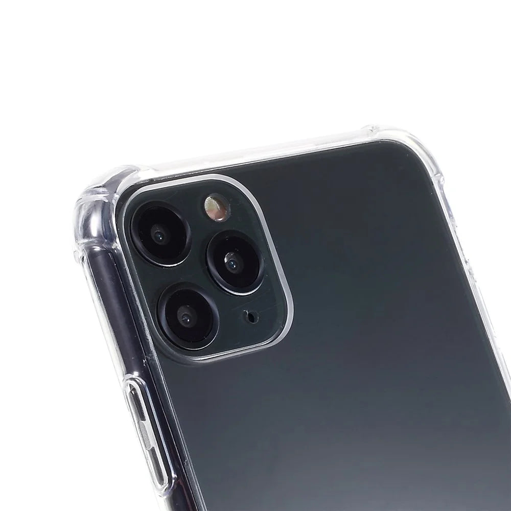 Anti-fall Glossy TPU+Acrylic with Textile Strap Phone Cover for iPhone 11 Pro Max 6.5 inch (2019) - All Black - 6