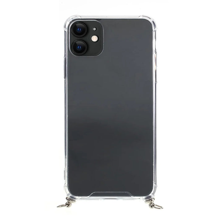 Drop-resistant TPU + Acrylic + Textile Strap Anti-fall Shell for iPhone 11 6.1-inch - Pink/Stripe - 4