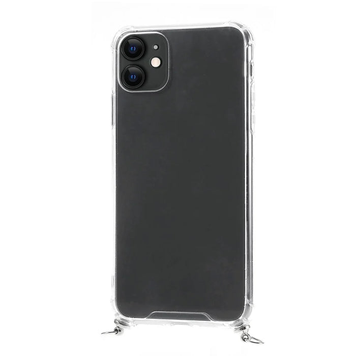 Drop-resistant TPU + Acrylic + Textile Strap Anti-fall Shell for iPhone 11 6.1-inch - Pink/Stripe - 5