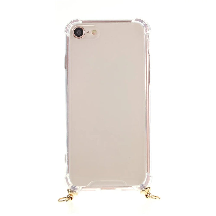 For iPhone 8/7/SE (2020)/SE (2022) TPU+Acrylic+Textile Strap Anti-fall Shell - Red - 3