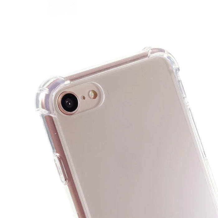 For iPhone 8/7/SE (2020)/SE (2022) TPU+Acrylic+Textile Strap Anti-fall Shell - Red - 6
