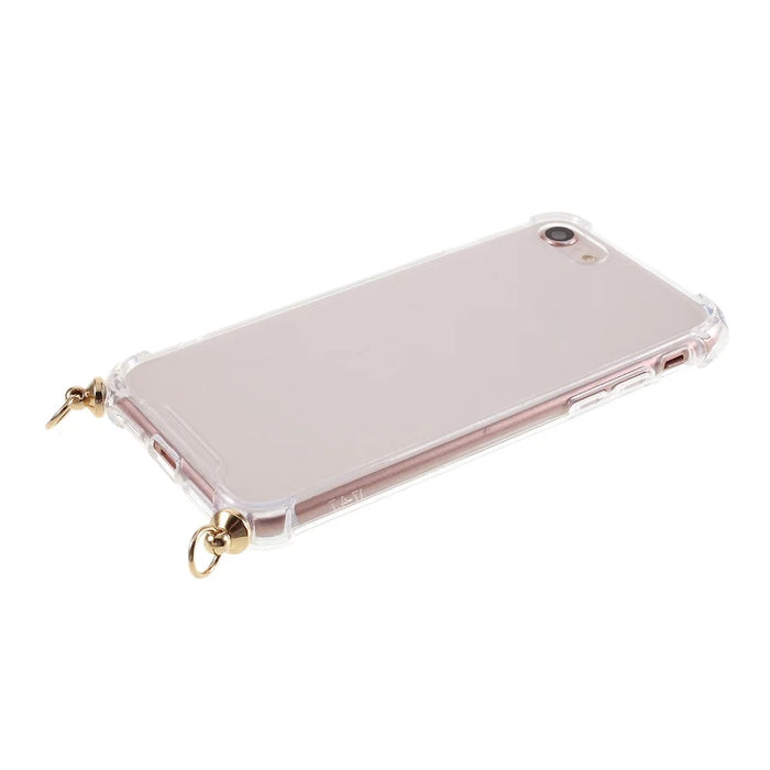 For iPhone 8/7/SE (2020)/SE (2022) TPU+Acrylic+Textile Strap Anti-fall Shell - Red - 7