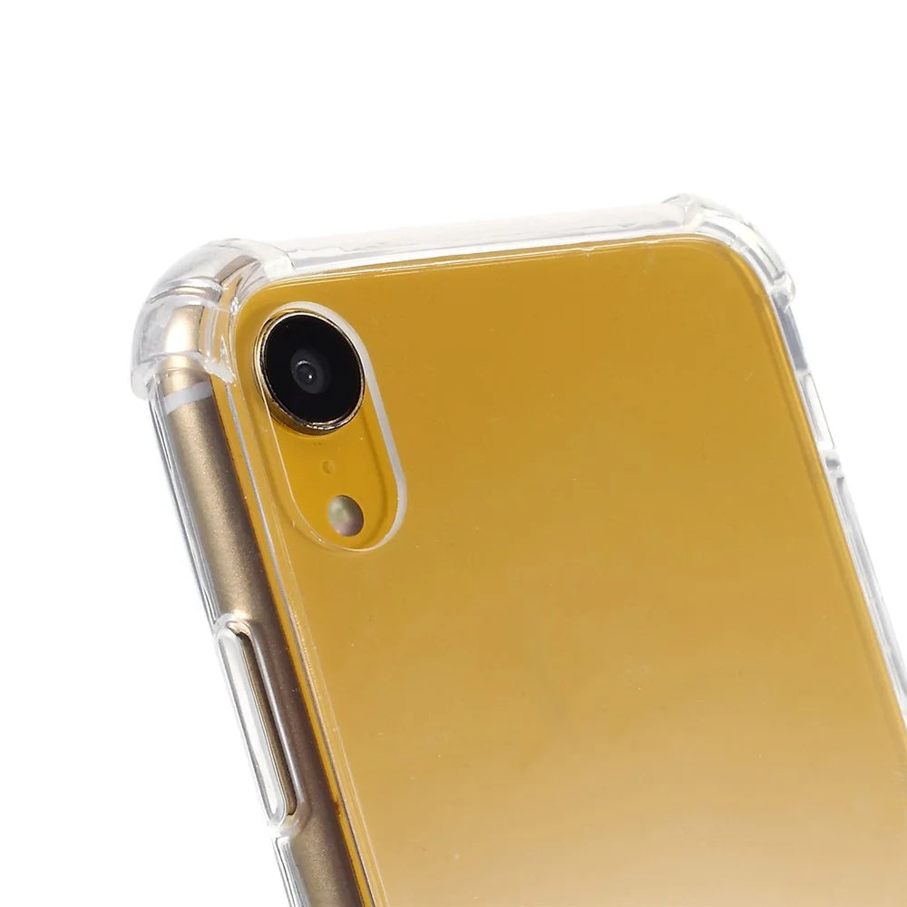 Anti-fall Glossy TPU+Acrylic with Textile Strap Phone Shell for iPhone XR 6.1 inch (2019) - All Black - 6