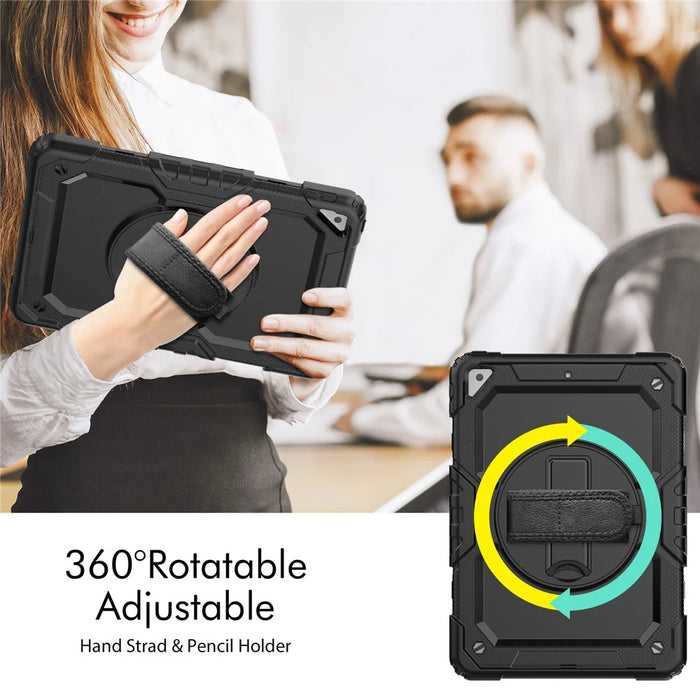 Handy Strap Combo Tablet Cover with Shoulder Strap + Screen Protector for iPad Air 10.5 inch (2019)/Pro 10.5-inch (2017) - All Black - 2