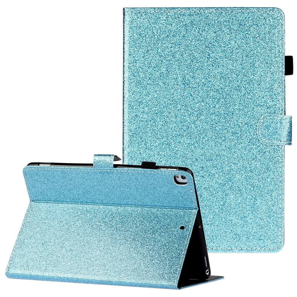 Glitter Shiny Sparkle Leather Flip Stand Cover Protective Tablet Case with Auto Sleep/Wake for iPad 10.2 (2021) / (2020) / (2019) - Cyan - 1