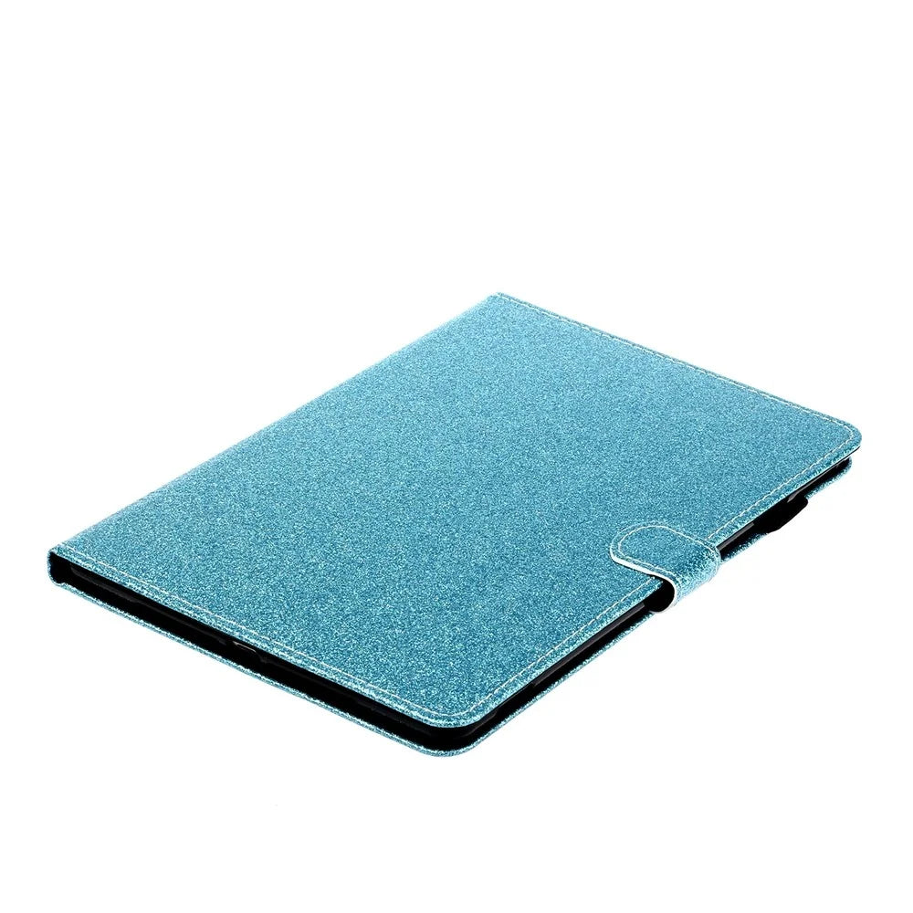Glitter Shiny Sparkle Leather Flip Stand Cover Protective Tablet Case with Auto Sleep/Wake for iPad 10.2 (2021) / (2020) / (2019) - Cyan - 5