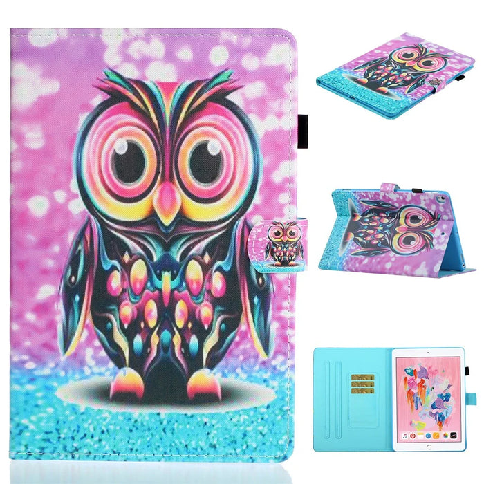Printing PU Leather Stylish Tablet Casing for iPad 10.2 (2021)/(2020)/(2019) - Owl - 1