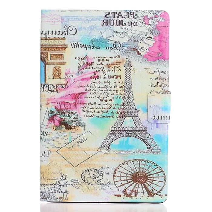 Pattern Printing PU Leather TPU Stand Tablet Casing with Card Slots for iPad 10.2 (2021)/(2020)/(2019) - Iron Tower - 2