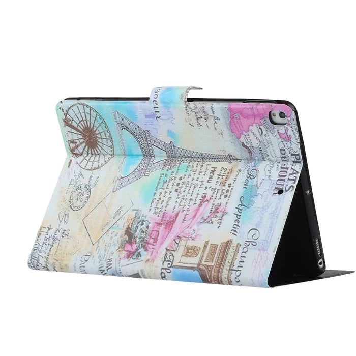 Pattern Printing PU Leather TPU Stand Tablet Casing with Card Slots for iPad 10.2 (2021)/(2020)/(2019) - Iron Tower - 4