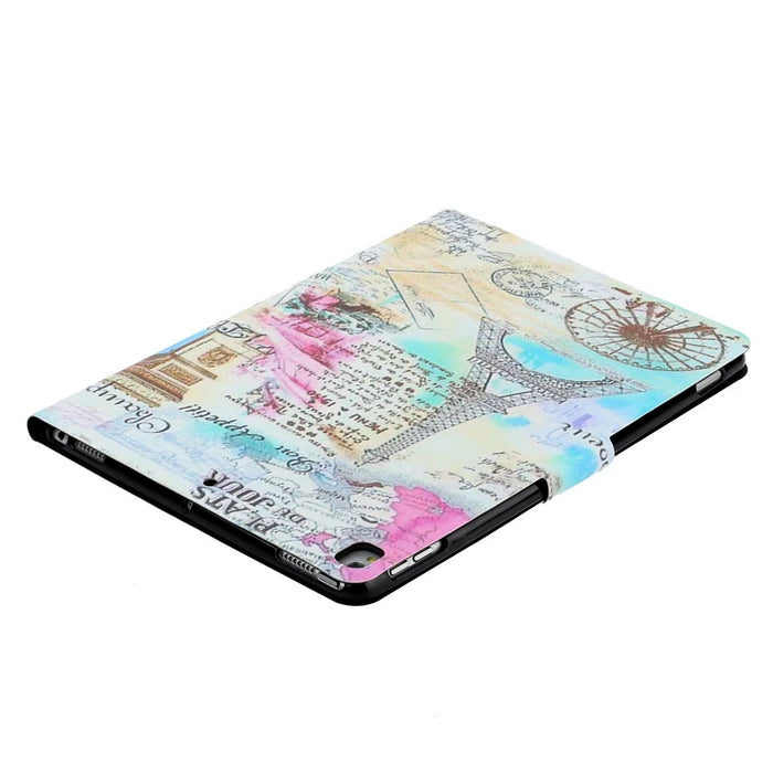 Pattern Printing PU Leather TPU Stand Tablet Casing with Card Slots for iPad 10.2 (2021)/(2020)/(2019) - Iron Tower - 6