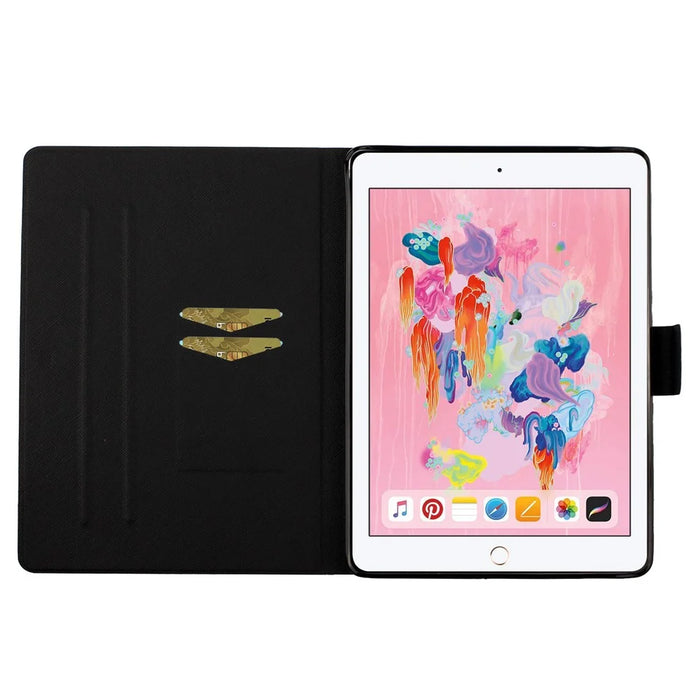 Pattern Printing PU Leather TPU Stand Tablet Casing with Card Slots for iPad 10.2 (2021)/(2020)/(2019) - Iron Tower - 7