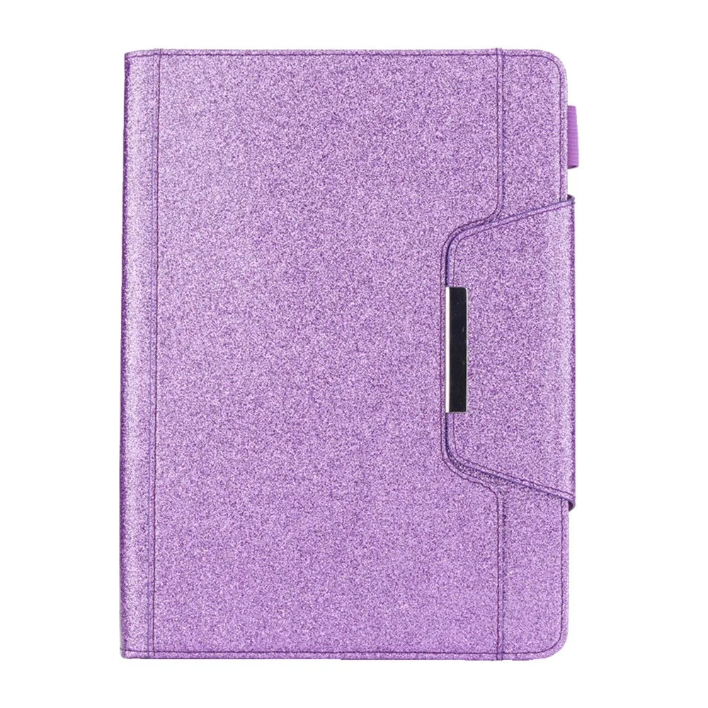 Metal Buckle Flash Powder Wallet Stand Leather Stand Cover for iPad 10.2 (2021)/(2020)/(2019)/Pro 10.5-inch (2017)/Air 10.5 inch (2019) - Purple - 2