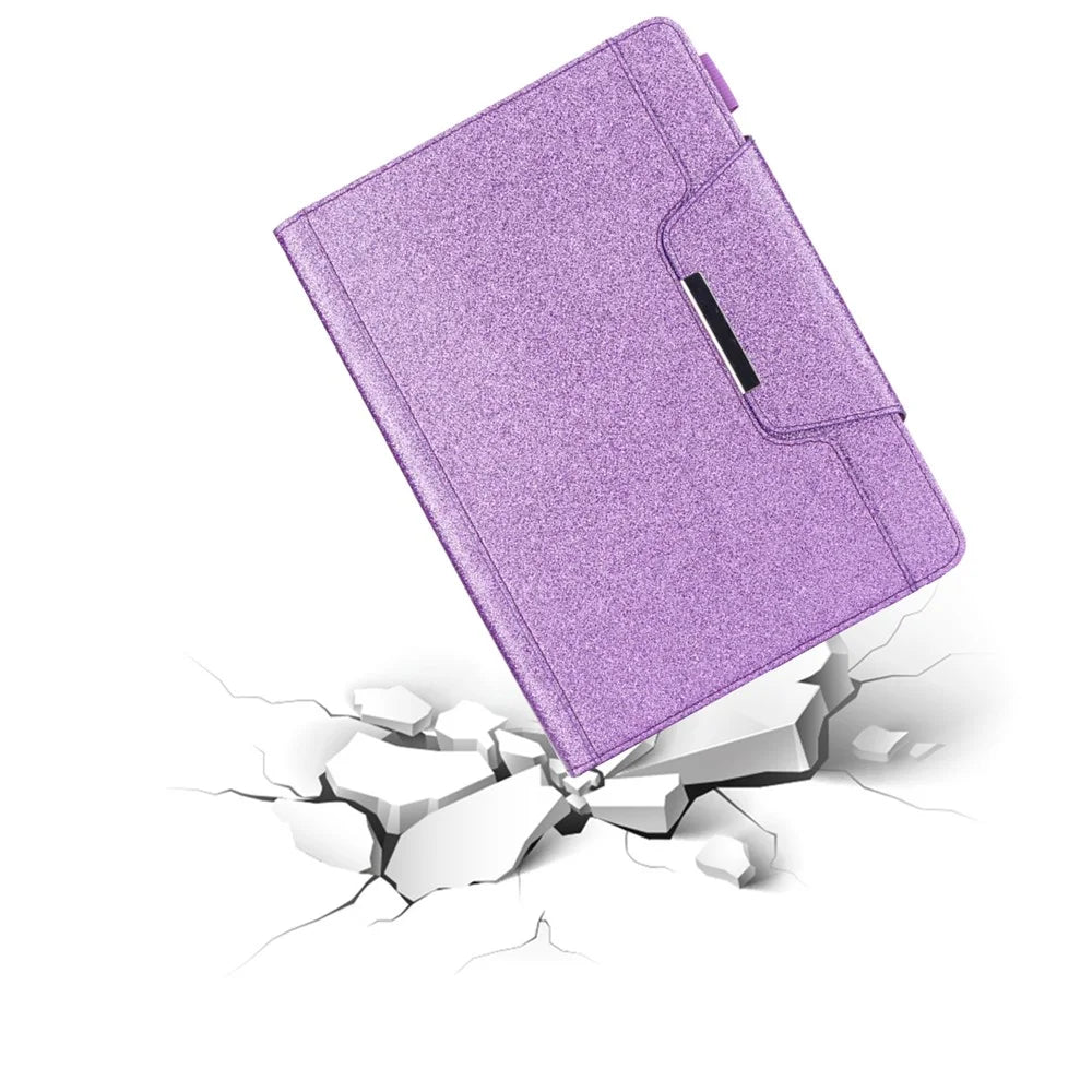 Metal Buckle Flash Powder Wallet Stand Leather Stand Cover for iPad 10.2 (2021)/(2020)/(2019)/Pro 10.5-inch (2017)/Air 10.5 inch (2019) - Purple - 4