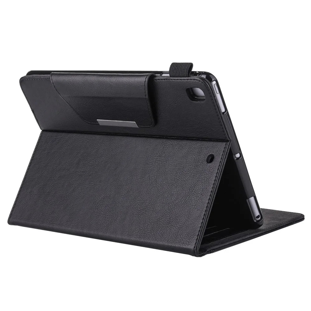 Metal Buckle Wallet Stand Leather Smart Cover with Pen Slot for iPad 10.2 (2021)/(2020)/(2019) - Black - 7