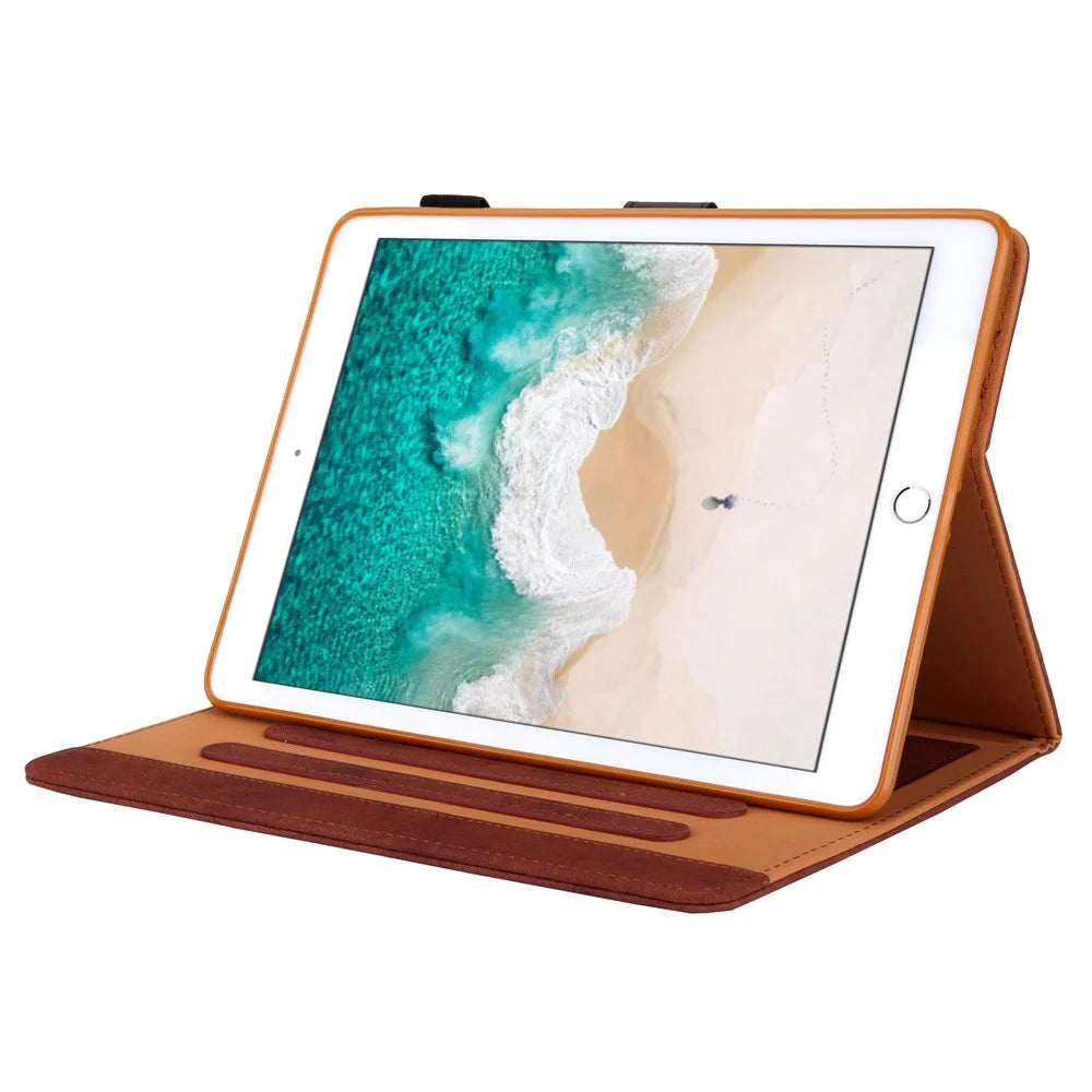 PU Leather Tablet Case with Card Slots for Apple iPad 10.2 (2021)/(2020)/(2019)/Pro 10.5-inch (2017)/Air 10.5 inch (2019) - Brown - 5