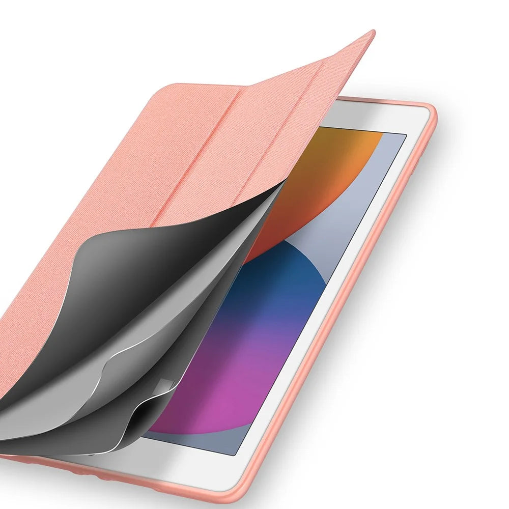 DUX DUCIS DOMO Series for iPad 10.2 (2021) / (2020) / (2019) Case Tri-Fold Stand PU Leather Smart Tablet Cover - Rose Gold - 3
