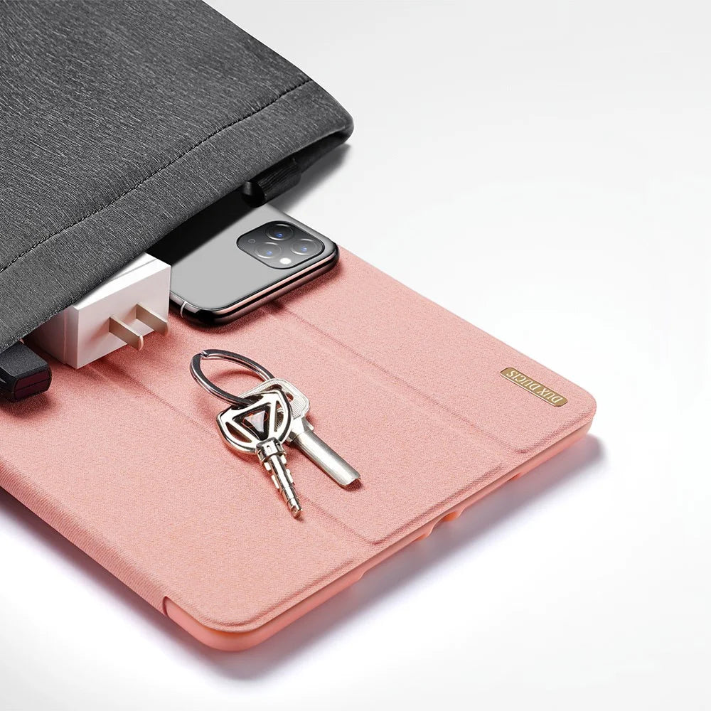 DUX DUCIS DOMO Series for iPad 10.2 (2021) / (2020) / (2019) Case Tri-Fold Stand PU Leather Smart Tablet Cover - Rose Gold - 6