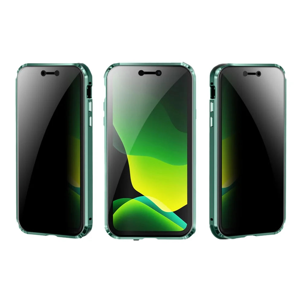 35 Degree Anti-peep Front Glass Anti-peep Magnetic Installation Metal Frame + Tempered Glass Phone Shell for iPhone 11 6.1 inch (2019) - Black - 2