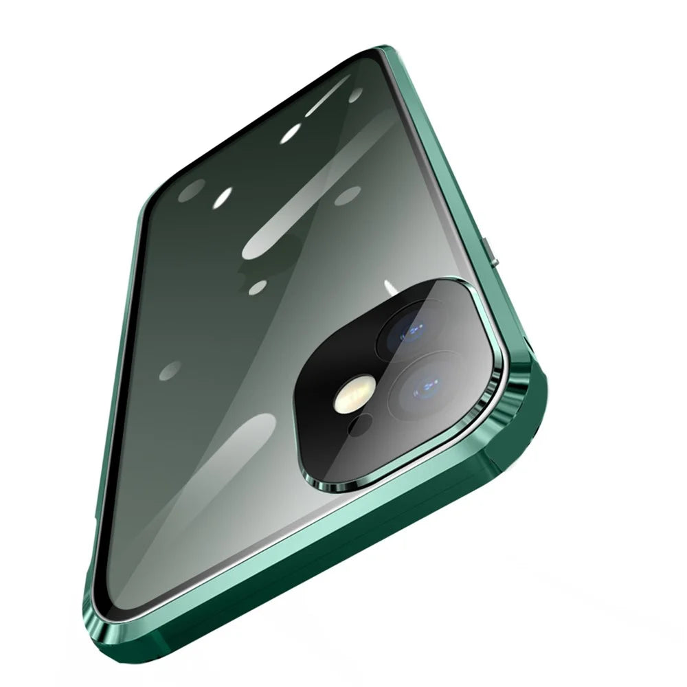 35 Degree Anti-peep Front Glass Anti-peep Magnetic Installation Metal Frame + Tempered Glass Phone Shell for iPhone 11 6.1 inch (2019) - Black - 4