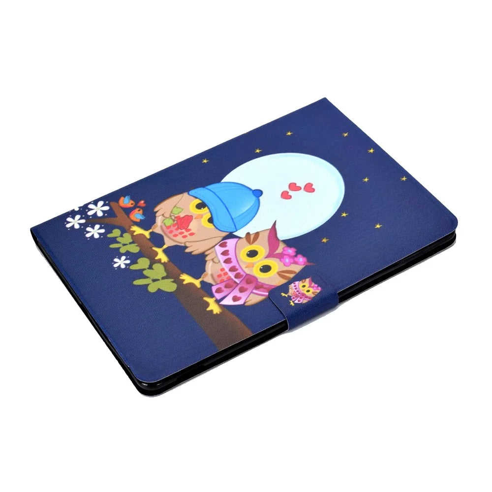 Full-Body Protection Pattern Printing PU Leather Stand Folio Tablet Cover with Card Holders for Apple iPad 10.2 (2021) / (2020) / (2019) - Three Owls - 5