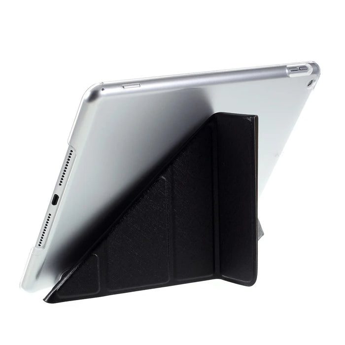 Silk Style Smart Origami Stand Leather Tablet Cover for iPad 10.2 (2021)/(2020)/(2019) - Black - 7
