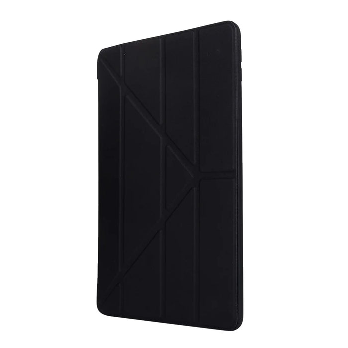 For iPad 10.2 (2021)/(2020)/(2019) Protective Cover Folding Deformed Silicone + PU Leather Stand Tablet Case - Black - 3