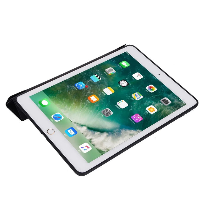 For iPad 10.2 (2021)/(2020)/(2019) Protective Cover Folding Deformed Silicone + PU Leather Stand Tablet Case - Black - 7
