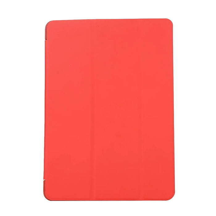 Tri-fold Stand Silicone + Leather Universal Protective Tablet Cover with Auto Wake / Sleep for iPad 10.2 (2021) / (2020) / (2019) - Red - 2