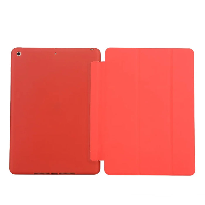 Tri-fold Stand Silicone + Leather Universal Protective Tablet Cover with Auto Wake / Sleep for iPad 10.2 (2021) / (2020) / (2019) - Red - 5