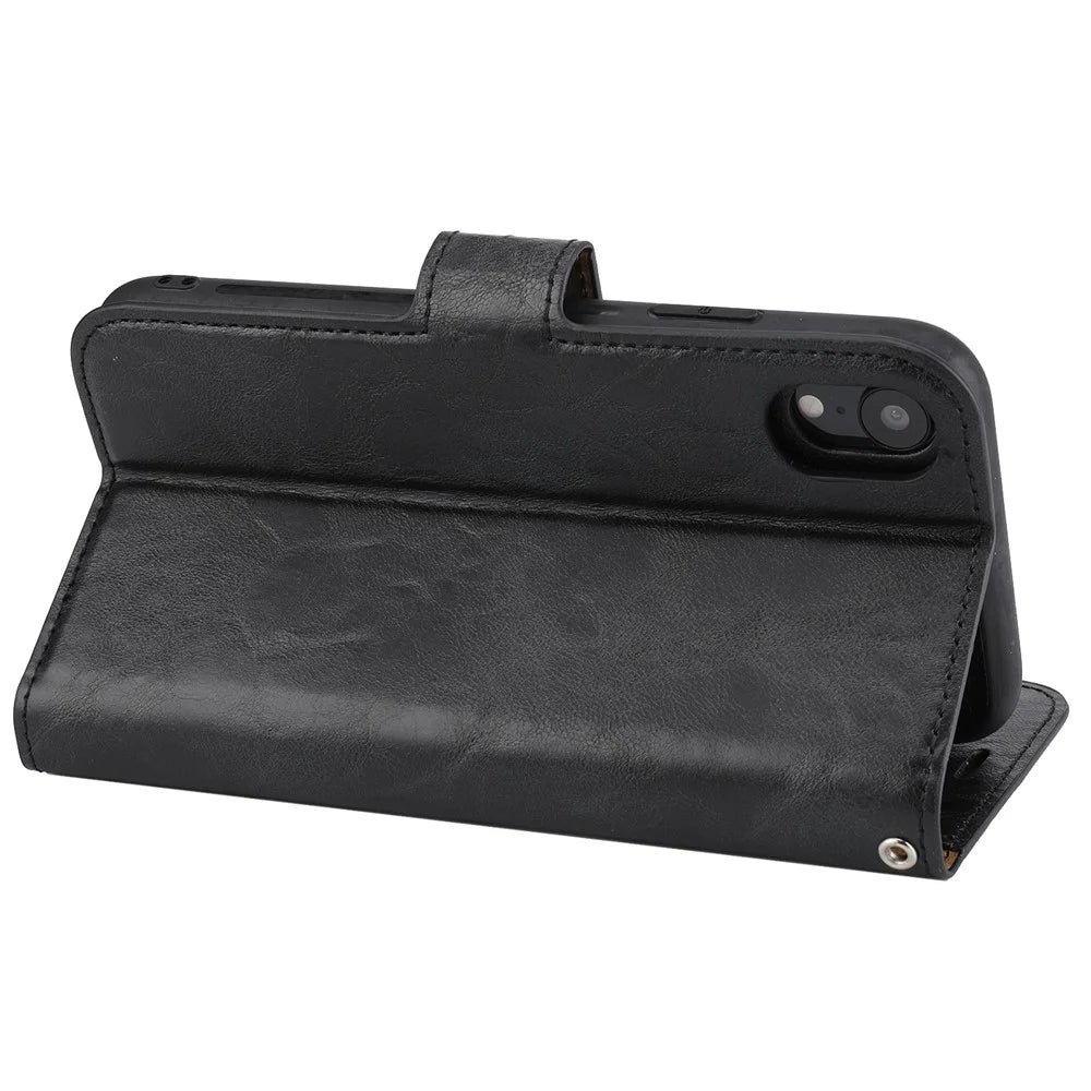 Crazy Horse Skin Leather Cover for iPhone 11 6.1 inch - Black - 5