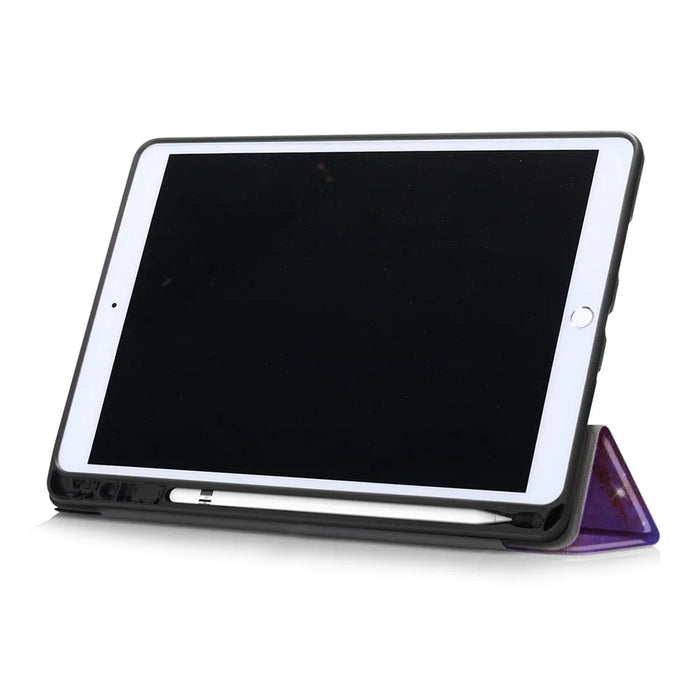 Patterned Printing Leather Tri-fold Stand Smart Tablet Casing with Pen Slot for Apple iPad 10.2 (2021)/(2020)/(2019) - Multiple Colors - 6