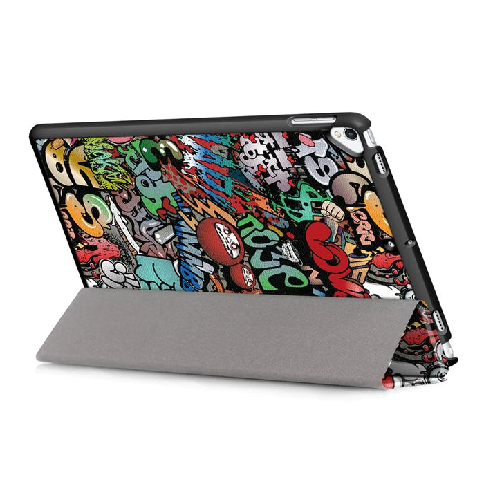 Pattern Printing PU Leather Smart Auto-Wake/Sleep Tri-fold Stand Tablet Shell for iPad 10.2 (2021)/(2020)/(2019) - Cartoon Graffiti - 4