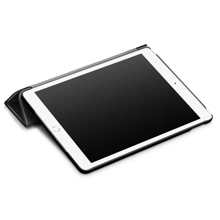 For iPad 10.2 (2021)/(2020)/(2019) Tri-fold Stand Leather Protective Tablet Cover Case - Black - 7