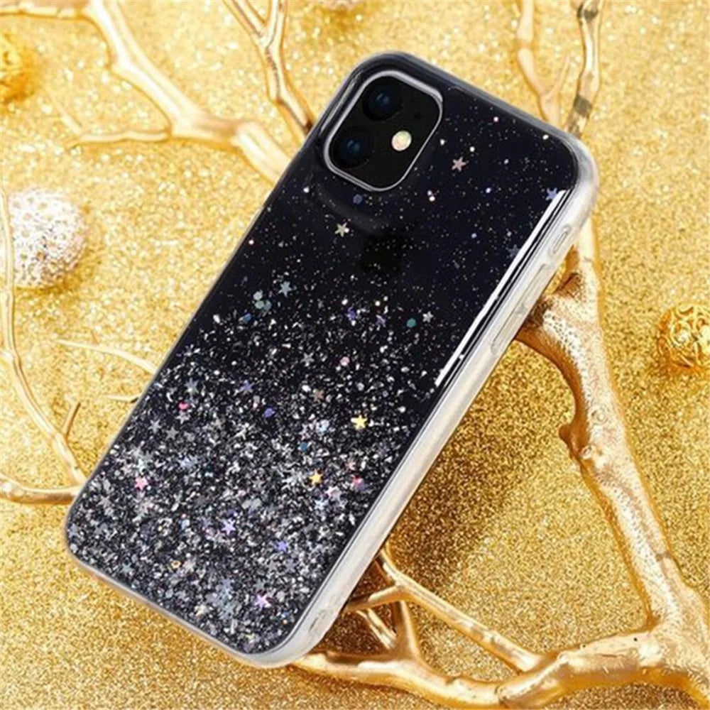 Glitter Sequins Inlaid Style TPU Phone Casing for iPhone 11 Pro 5.8-inch - Black - 1