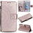 Imprint Flower Leather Wallet Case for iPhone 6s/6 4.7-inch - Rose Gold - 1