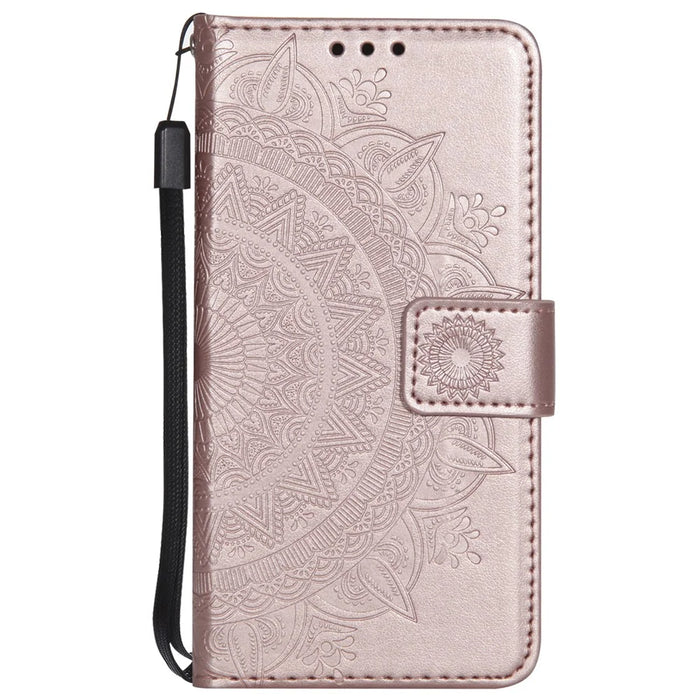 Imprint Flower Leather Wallet Case for iPhone 6s/6 4.7-inch - Rose Gold - 2