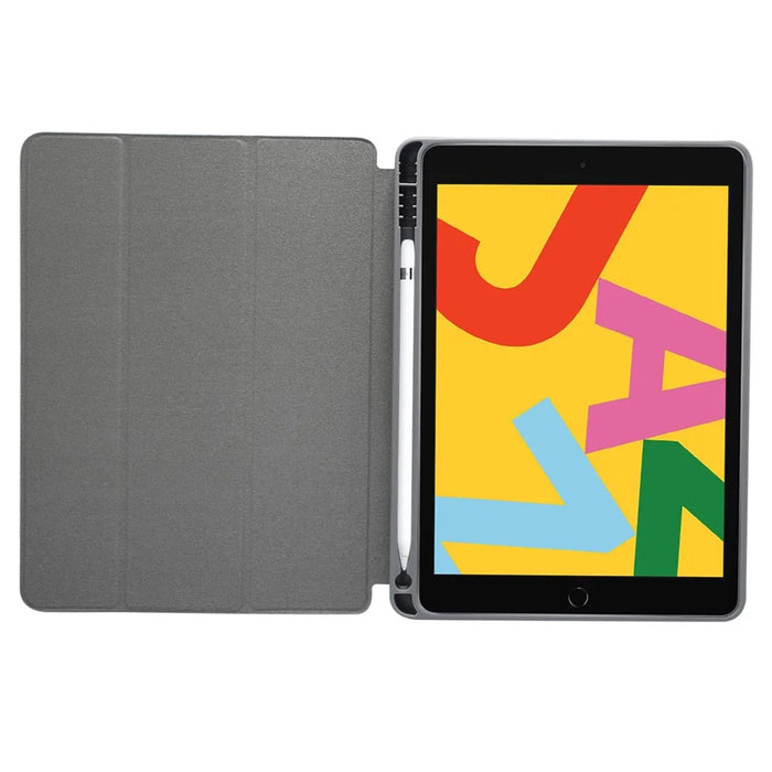 Marble Texture Tri-fold Leather Tablet Cover with Pen Slot for iPad 10.2 (2021)/(2020)/(2019) - Light Grey - 3