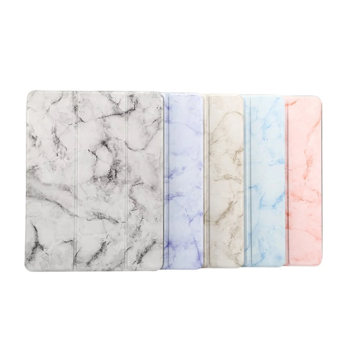 Marble Texture Tri-fold Leather Tablet Cover with Pen Slot for iPad 10.2 (2021)/(2020)/(2019) - Light Grey - 6