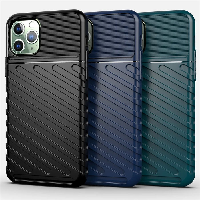 Thunder Series Twill Texture Soft TPU Back Shell for iPhone 11 Pro 5.8 inch - Black - 3