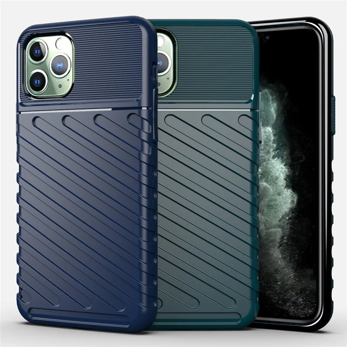 Thunder Series Twill Texture Soft TPU Back Shell for iPhone 11 Pro 5.8 inch - Black - 4